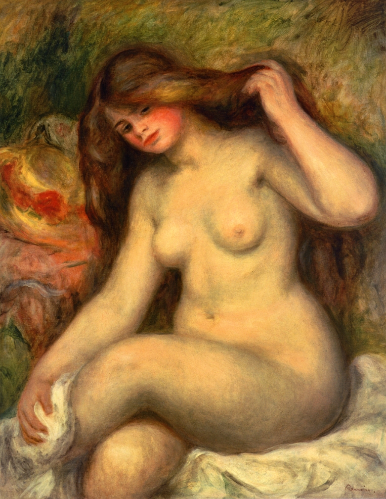 Large Bather with Crossed Legs - Pierre-Auguste Renoir painting on canvas
